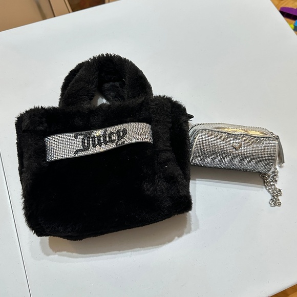 Juicy Couture Liquorice Black Mini Tote & Barrel Coin Purse Gift Set - Picture 1 of 15